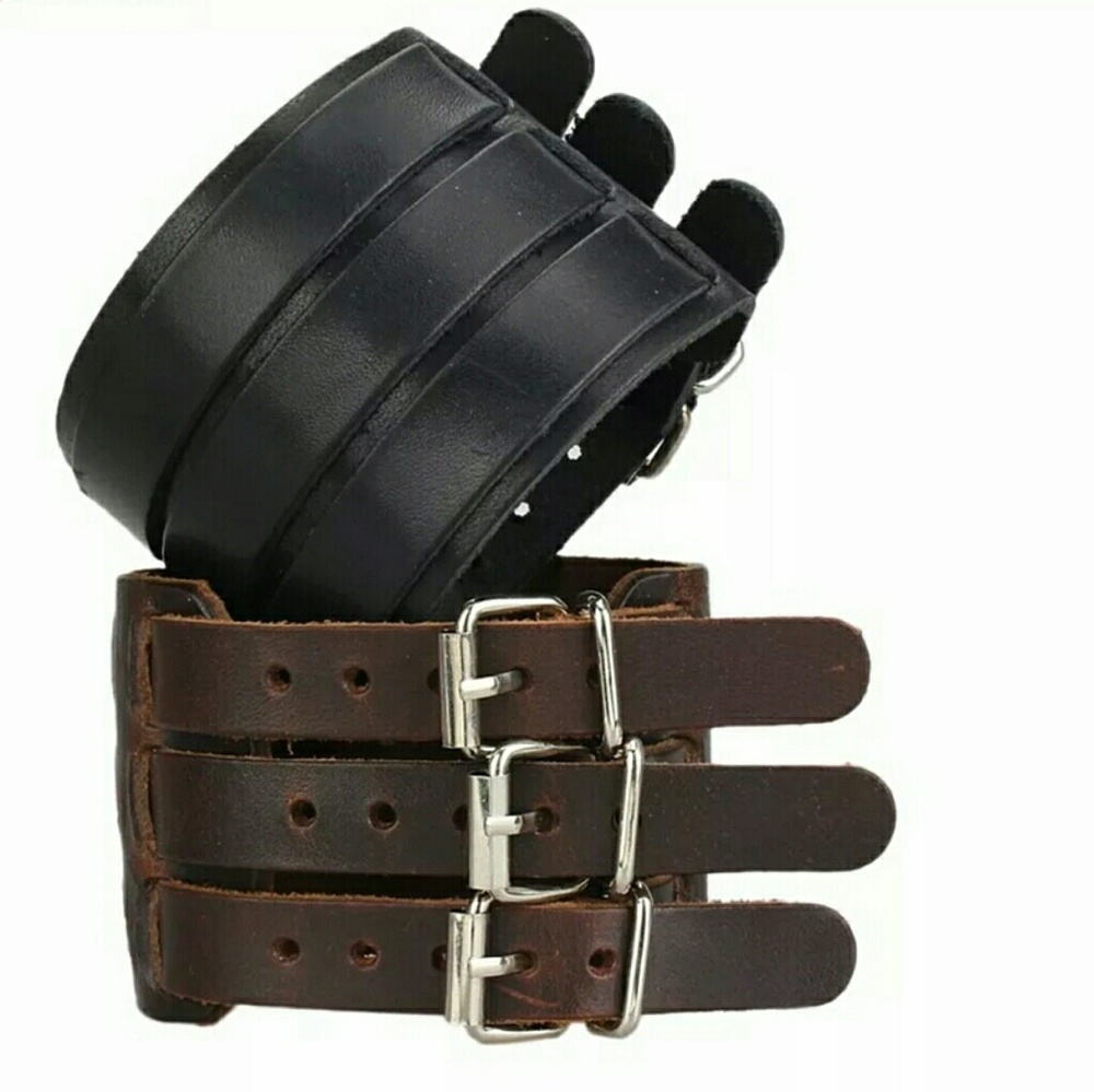 NEW GENUINE LEATHER WRISTBAND - Picture 2 of 6